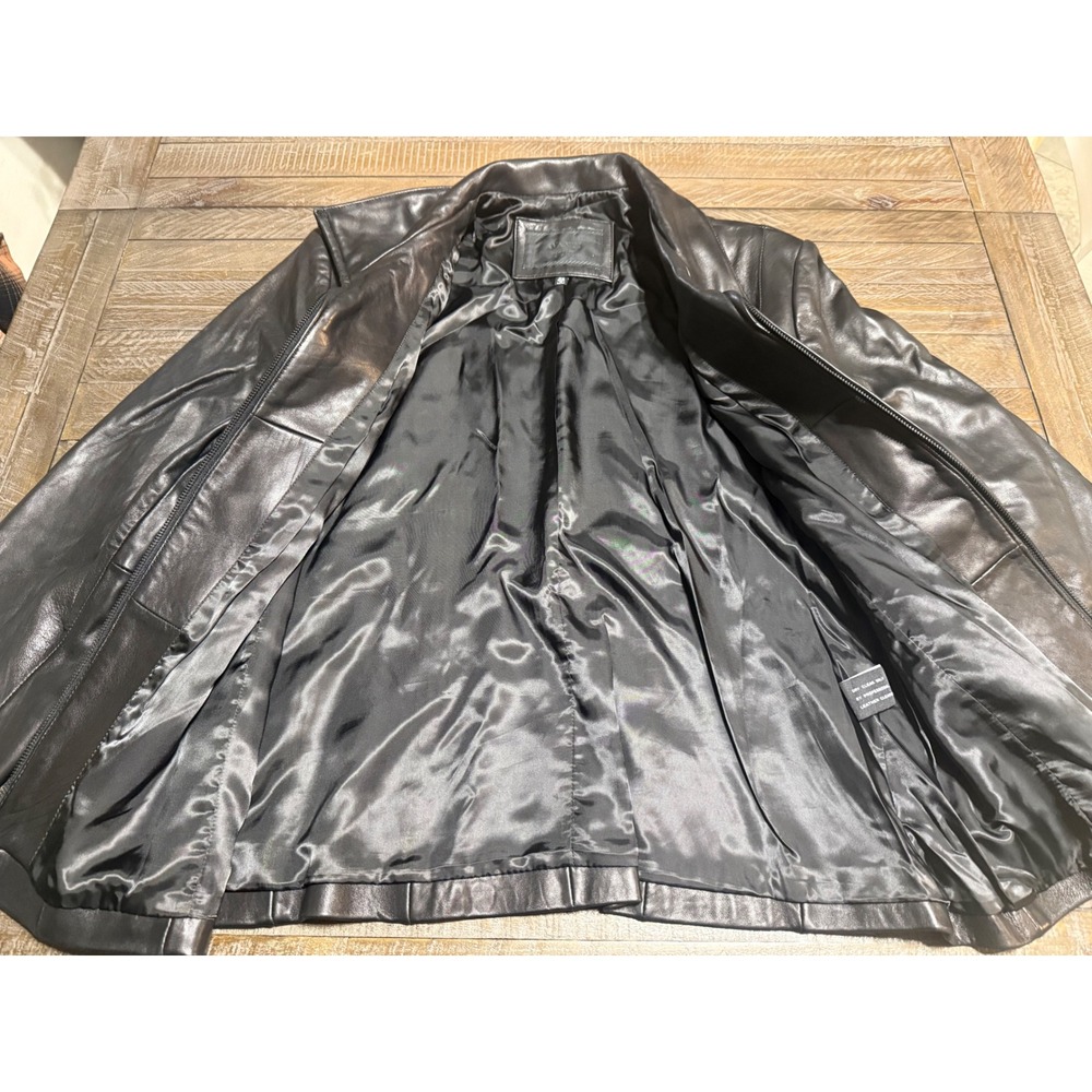 Avanti Leather Jacket Woman 2X Black Zip Up Collared Outerwear Preloved - Picture 8 of 10